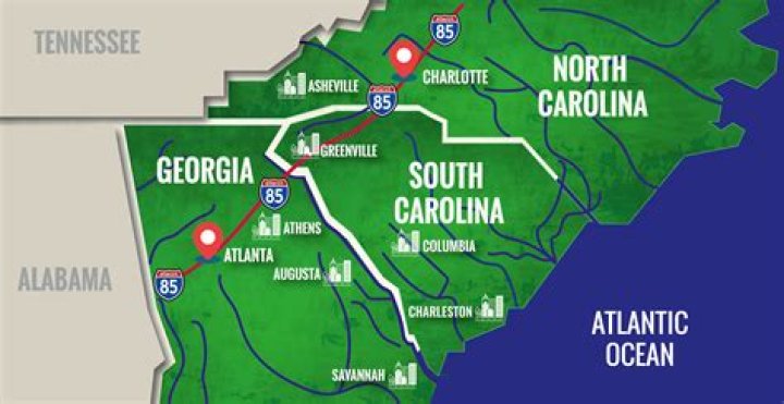 What is there to see between Atlanta and Charlotte?
