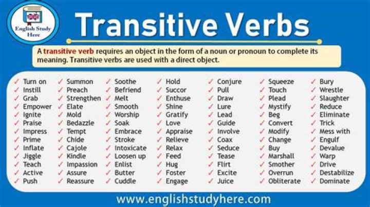 What is transitive verb examples?