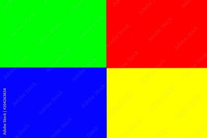 What logo has red green blue and yellow?