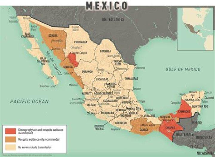 What parts of Mexico have malaria?