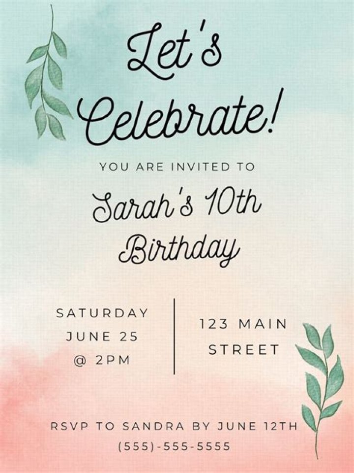 What should birthday invitations say?