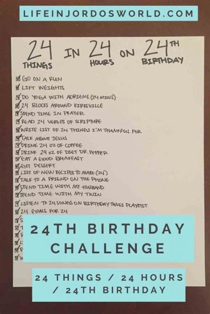 What should I do for my 24th birthday?
