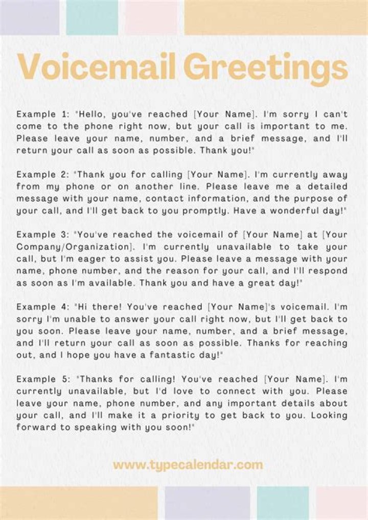 What should I say in my voicemail message?