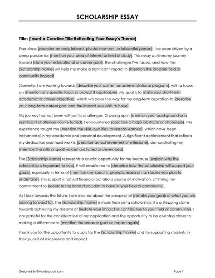 What should I write in a scholarship essay?