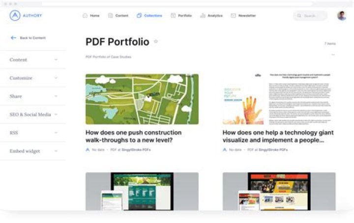 What size should a PDF portfolio be?