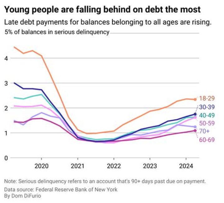 What type of debt has the highest delinquency rate?