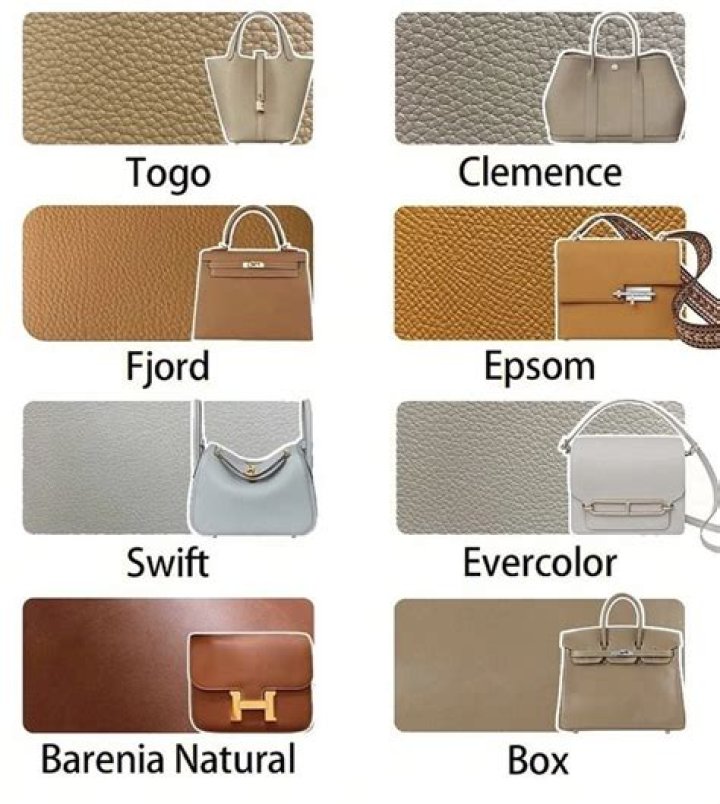 What type of leather is used to make handbags?