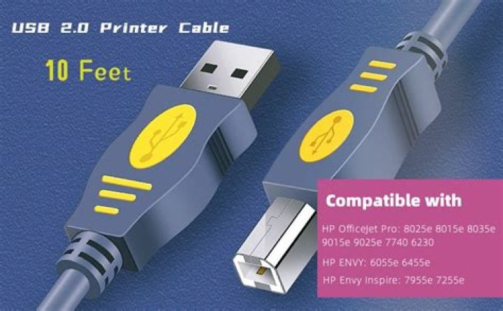 What USB cable is used for HP printer?