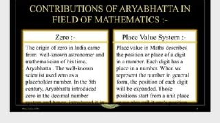 What was Aryabhatta contribution to mathematics?