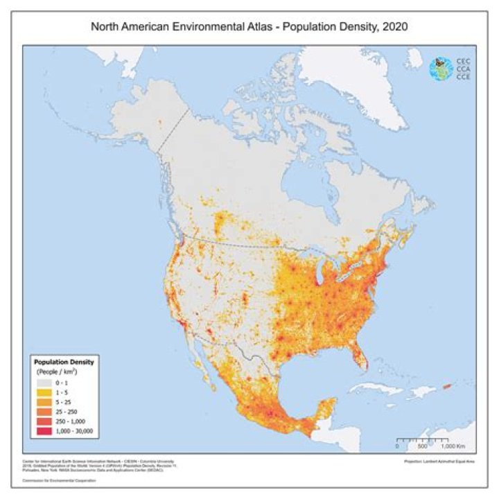 What was the population of North America in 2015?