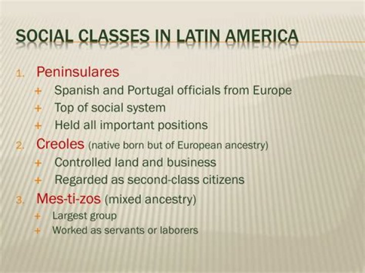 What were the three different social classes in Latin America?