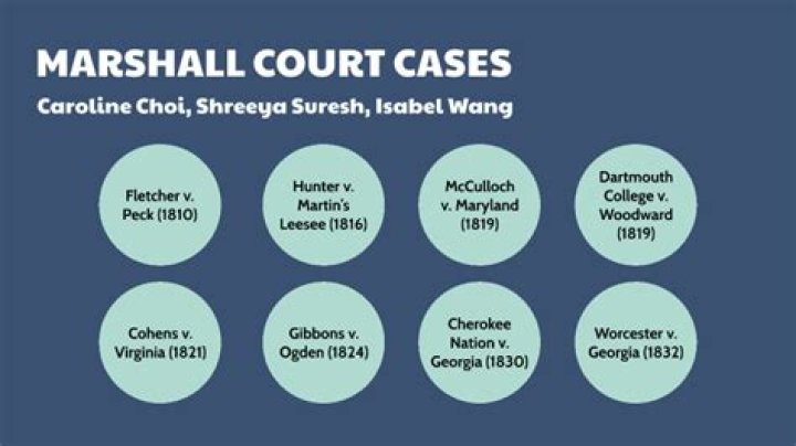 What were the three major cases of the Marshall court?