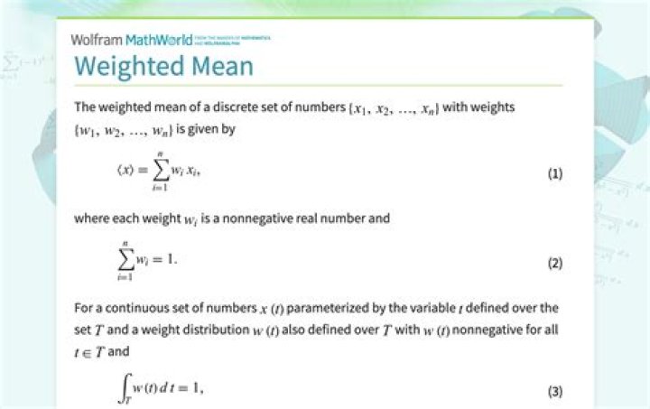 When would you use a weighted mean?