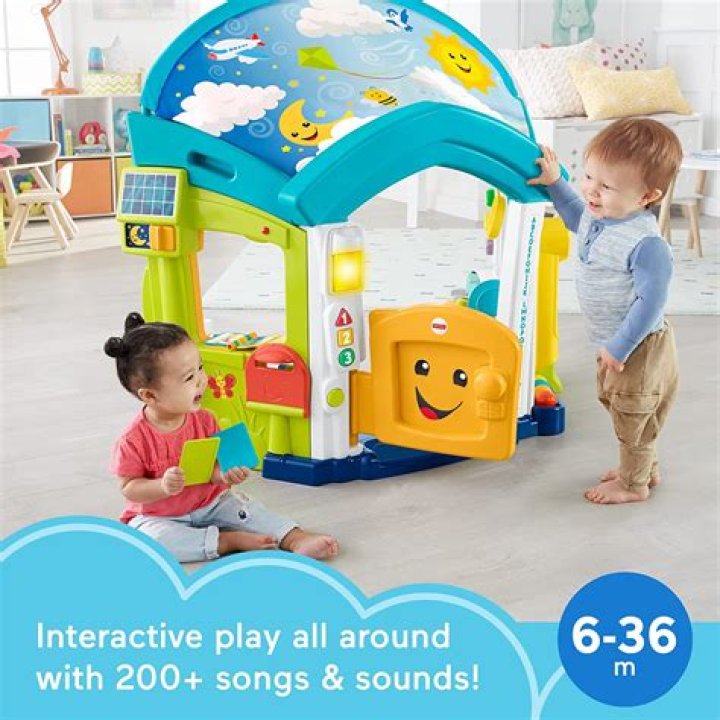 Where do the batteries go in the fisher price laugh and learn house?