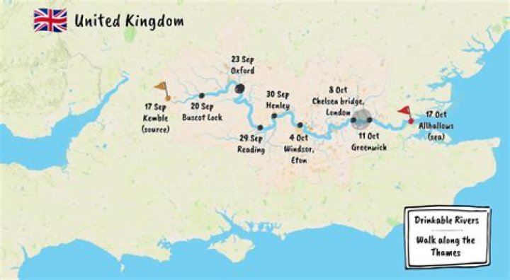 Where does the Thames walk start and finish?