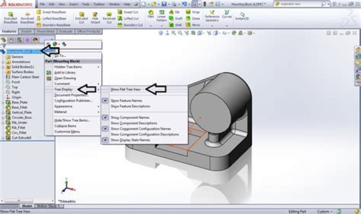 Where is feature manager in Solidworks?