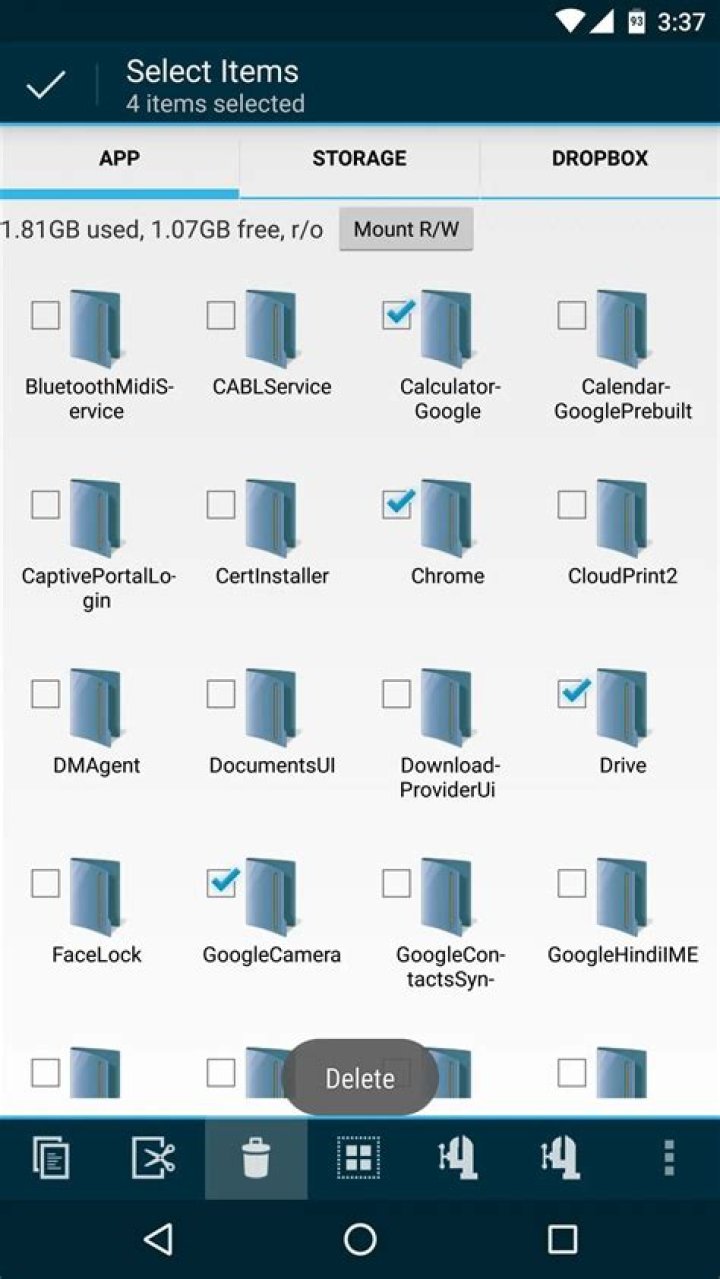 Where is the root directory in Android?