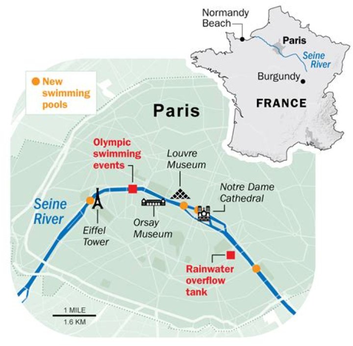 Where is the Seine River located in Paris?