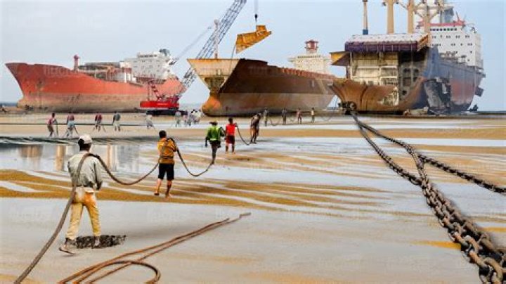 Where is the ship breaking done in India?