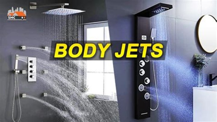 Where should body jets be placed in shower?