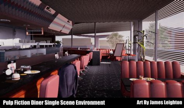 Where was the diner scene shot in Pulp Fiction?