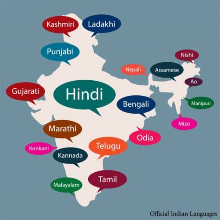 Which Indian language is official in most countries?