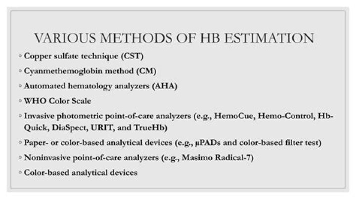 Which method is best for Hb estimation?