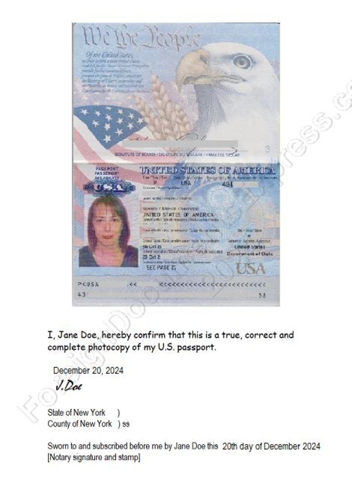 Who signs Signature of bearer on a passport?