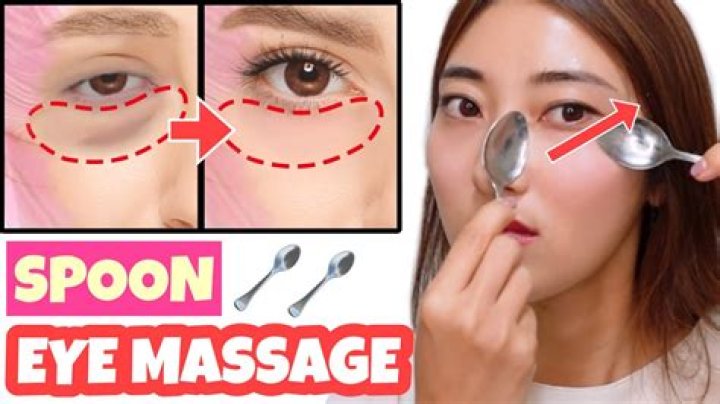 Why do people put frozen spoons on their eyes?