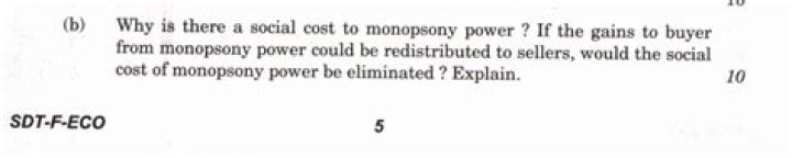 Why is there a social cost to monopsony power?